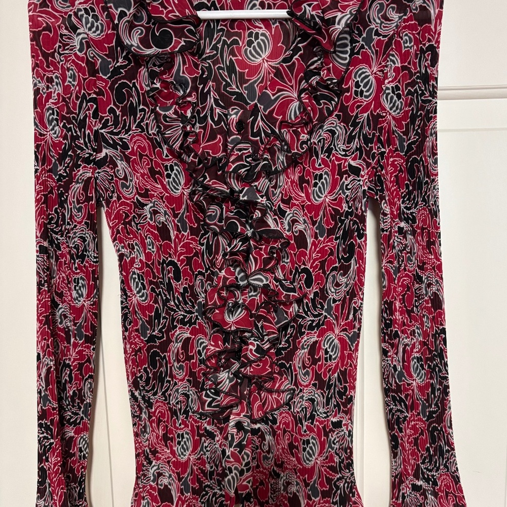 Laura Ashley Long Sleeve Pleated Blouse